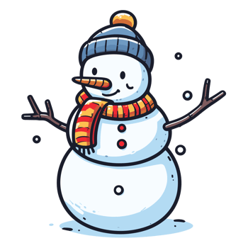 Beautiful Christmas Snowman Clipart - Ai Generative png