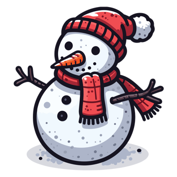 Beautiful Christmas Snowman Clipart - Ai Generative png