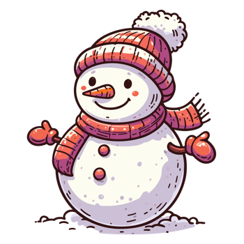Beautiful Christmas Snowman Clipart - Ai Generative png