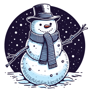 Beautiful Christmas Snowman Clipart - Ai Generative png