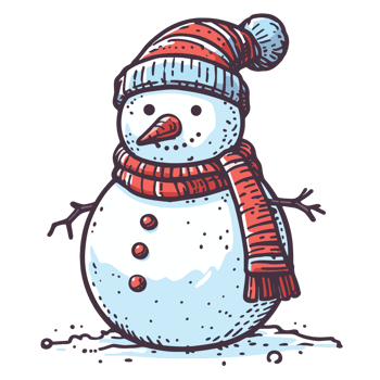 Beautiful Christmas Snowman Clipart - Ai Generative png