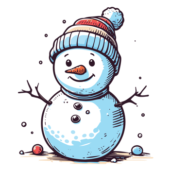 Beautiful Christmas Snowman Clipart - Ai Generative png