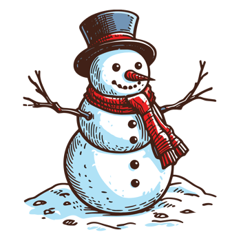 Beautiful Christmas Snowman Clipart - Ai Generative png