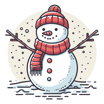 Beautiful Christmas Snowman Clipart - Ai Generative png