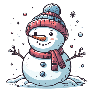 Beautiful Christmas Snowman Clipart - Ai Generative png