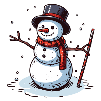 Beautiful Christmas Snowman Clipart - Ai Generative png