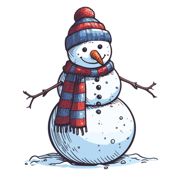 Beautiful Christmas Snowman Clipart - Ai Generative png