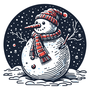 Beautiful Christmas Snowman Clipart - Ai Generative png