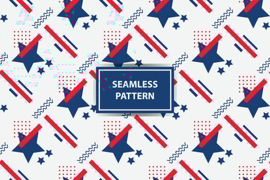 american style seamless pattern. Seamless USA flag print for wrapping paper, sport textile, clothes. Red, blue and white grunge ornament. vector