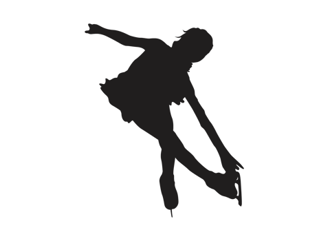Pose Of Female Ice Skating Silhouette png