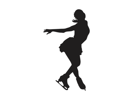 Pose Of Female Ice Skating Silhouette png