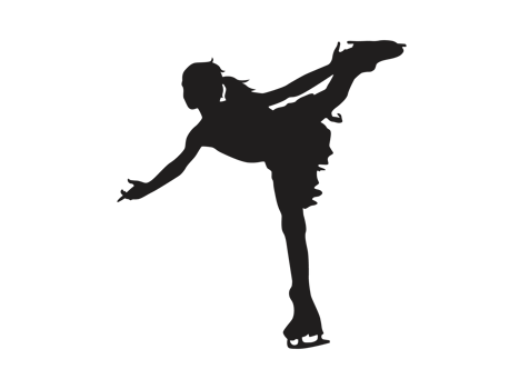 Pose Of Female Ice Skating Silhouette png
