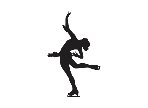 Pose Of Female Ice Skating Silhouette png