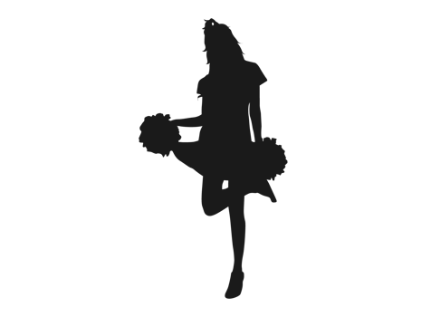 Pose Of A Female Cheerleaders Silhouette png