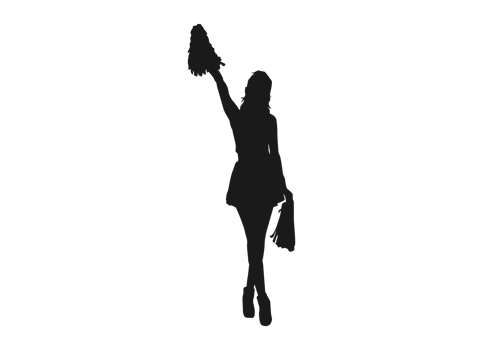 Pose Of A Female Cheerleaders Silhouette png