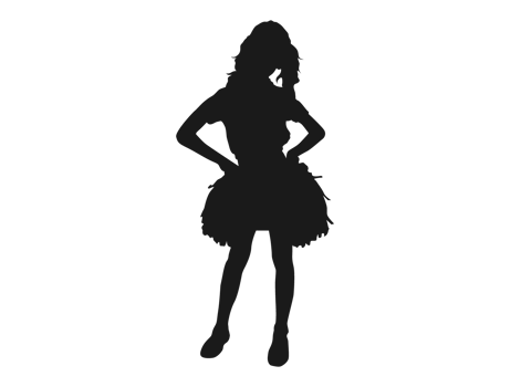Pose Of A Female Cheerleaders Silhouette png