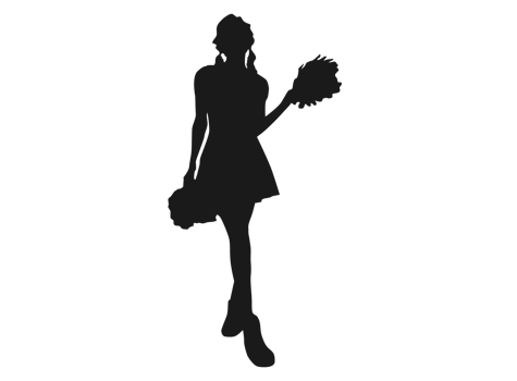 Pose Of A Female Cheerleaders Silhouette png