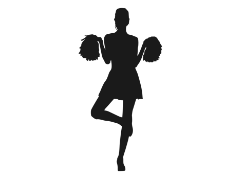 Pose Of A Female Cheerleaders Silhouette png
