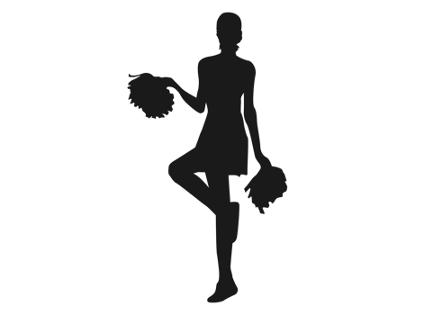 Pose Of A Female Cheerleaders Silhouette png