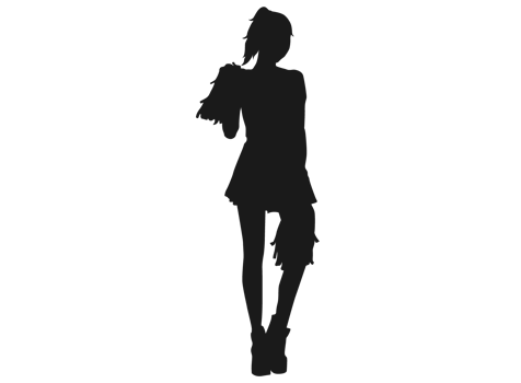 Pose Of A Female Cheerleaders Silhouette png