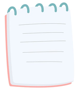Cartoon vector notebook isolated on white background.