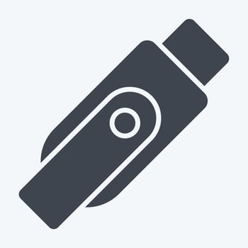 Icon Flashdisk. related to Computer symbol. glyph style. simple design editable. simple illustration vector