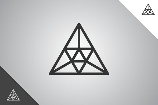 Triangle modern logotype. Perfect and minimal logo for business related to art, design and creativity industry. Isolated background. Vector eps 10.