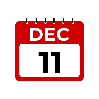 december 11 calendar reminder. 11 december daily calendar icon template. Calendar 11 december icon Design template. png