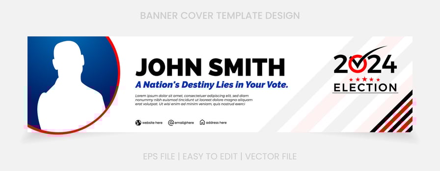 banner election template design cover social media vector