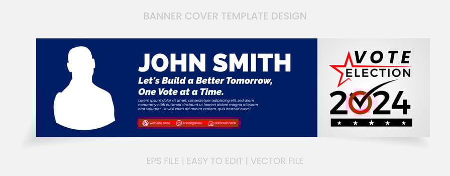 banner election template design cover social media vector