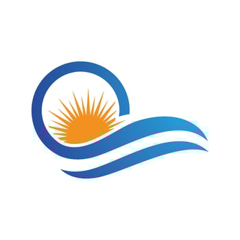 Water wave icon vector