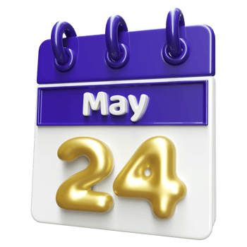 May 24th Calendar 3D Render png