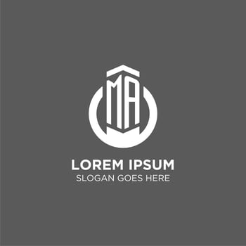 Initial MA circle round line logo, abstract company logo design ideas vector