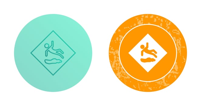 Danger of Slipping Vector Icon