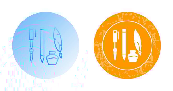 Unique Writing Equipment Vector Icon