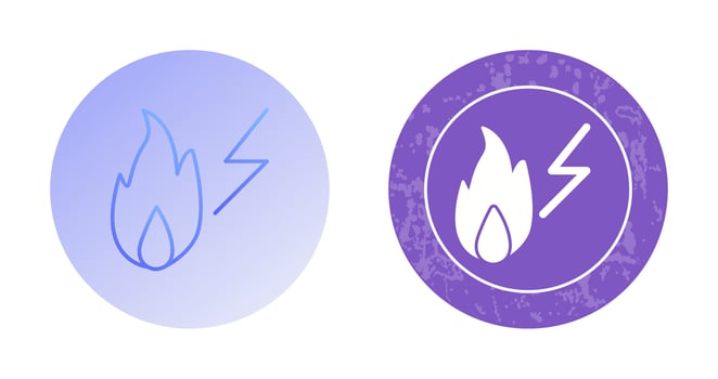 Unique Electricity Fire Vector Icon