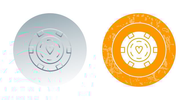 Unique Poker Chips Vector Icon
