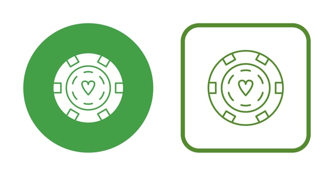 Unique Poker Chips Vector Icon