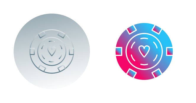 Unique Poker Chips Vector Icon