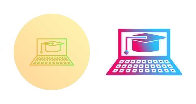 Unique Online Graduation Vector Icon