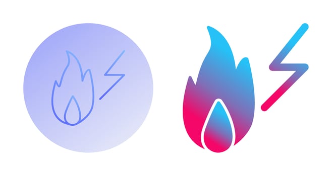 Unique Electricity Fire Vector Icon
