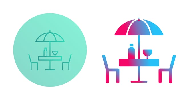 Unique Cafe Table Vector Icon