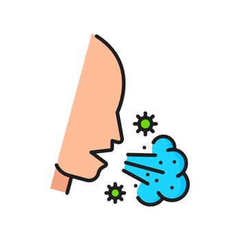 Allergy, virus and respiratory disease color icon vector