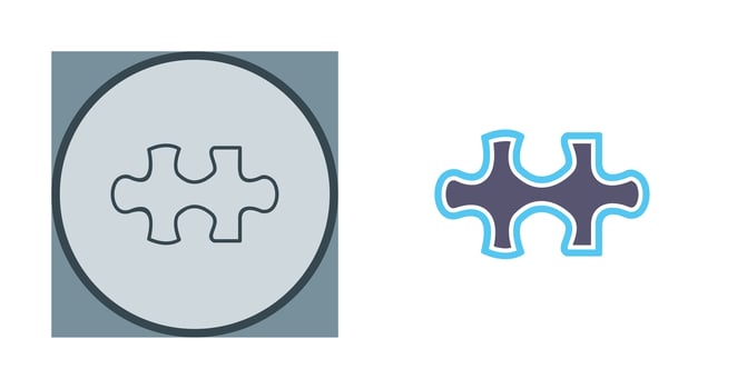 Unique Puzzle Piece Vector Icon