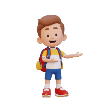 3D cute kid presenting pose png