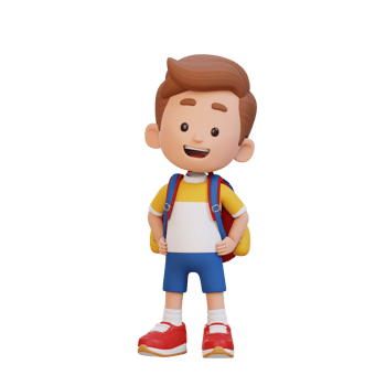 3D cute kid character in confident pose hand on hip png