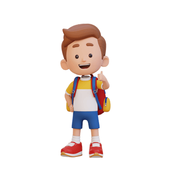 3D kid character give a thumb up with cute happy face png