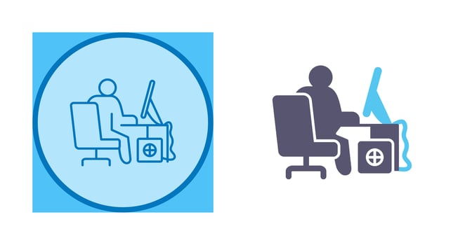 Computer Worker Vector Icon