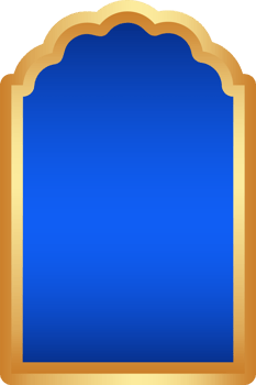 Ramadan frame shape. Door and window arch with Islamic design. Muslim oriental gate. Indian vintage arc with traditional ornament. Architecture element and sticker png