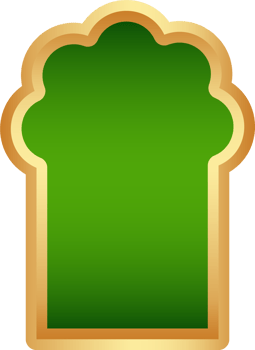 Ramadan frame shape. Door and window arch with Islamic design. Muslim oriental gate. Indian vintage arc with traditional ornament. Architecture element and sticker png